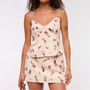 A&F Scarlet Linen Scarlet Babydoll Cami & Skort Set | Size Small